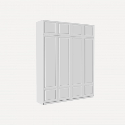 Шкаф с антресолью и фрезерованными фасадами Альтаир Белый (Оргей+)